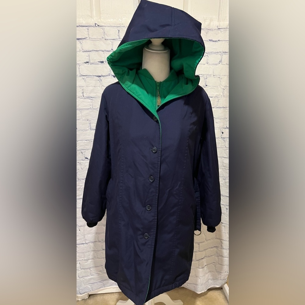 London Fog Weatherwear of Distinction Womens Winter Coat Lined Navy 8 Regular